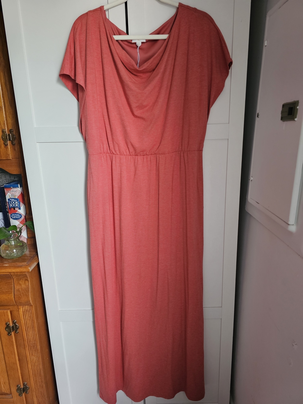 Charming Charlie Short Sleeve Boho Maxi Dress – Coral Pink Size Large